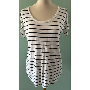 Women's Glitz Striped T-Shirt Size M White Black